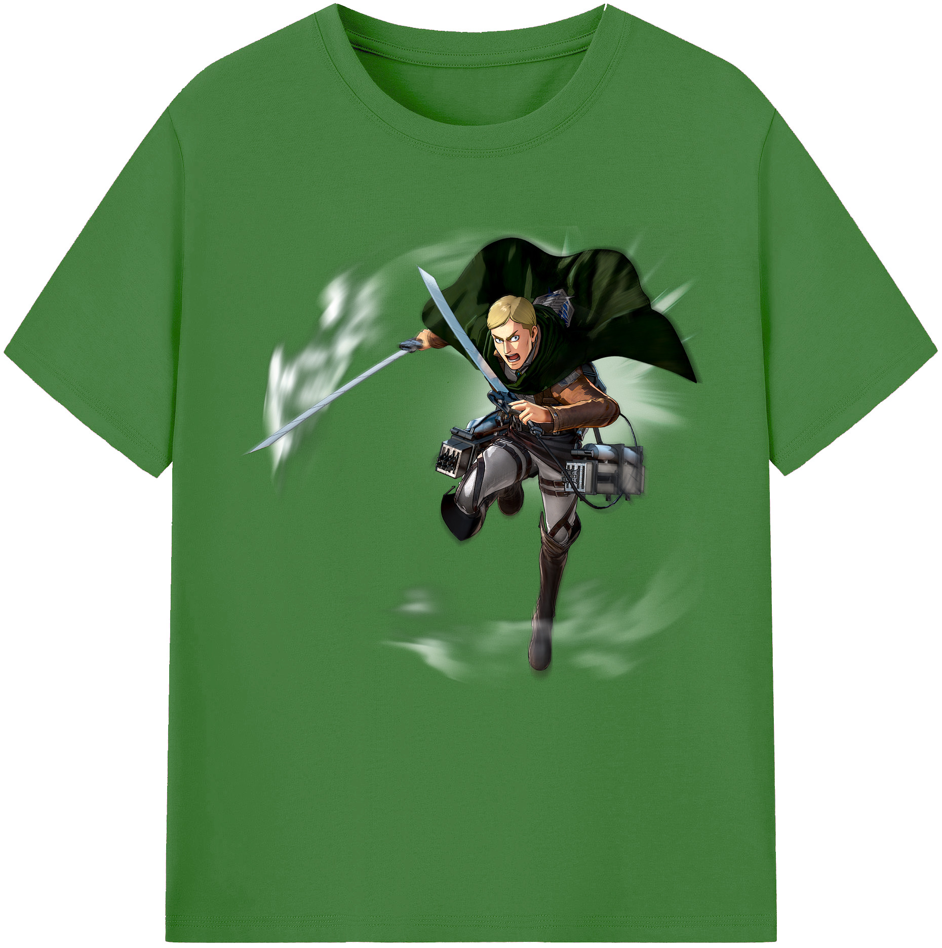 （画像用） 進撃の巨人 エルヴィン・スミス Attack on Titan Erwin Smith レディースカジュアルプリントTシャツ（綿100％）
